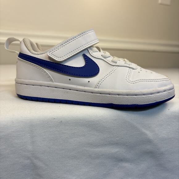 Nike Court Borough Low Recraft White/Hyper Royal Blue Youth Size 13 DV5457 110 - Picture 1 of 11